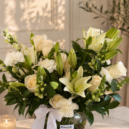 Peaceful white lilies