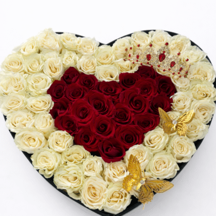 Mi amor heart box (75 roses)