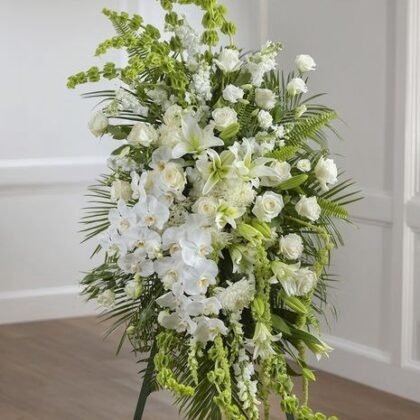 White Garden Sympathy Spray